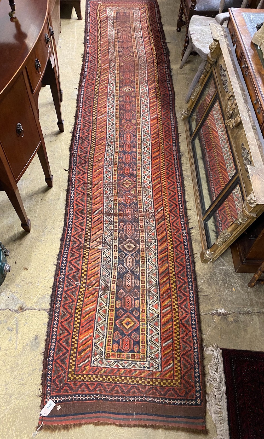 A Turkish polychrome wool runner, 420 x 80cm